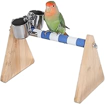 木製 鳥用スタンド バケツ付き 木製 鳥用スタンド バケツ付き 止まり木 鳥 インコ 鳥用パーチ